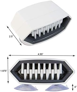 Cutlery Cleaner Brush, Suctioned in-Sink Silverware Scrubber, Non-Scratch Bristles, Easily Clean Utensils and Sharp Knives, Convenient Kitchen Gadget, White