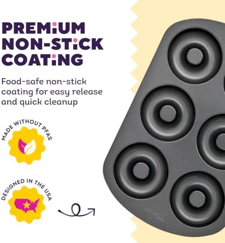 Wilton Gold Non-Stick Donut Pan Set, Made Without PFAS, 2-Piece