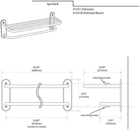 Gatco 1531 Single Towel Rack with Chrome Finish