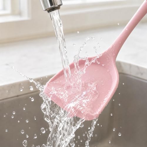 Silicone Kitchen Utensils Set - 428°F Heat Resistant Cooking Utensil Sets，Spatula,Turner,Tongs,Spoon,Whisk,Kitchen Utensil Gadgets Tools Set for Non-Stick Cookware，Dishwasher Safe BPA Free（Pink）