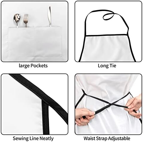 Sigouyinei Waterproof Kitchen Apron For Women Men Soft Bib Work With Pocket