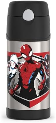 THERMOS FUNTAINER Water Bottle with Straw, 12oz, Spiderman