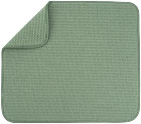 S&T INC. Dish Drying Mat, 16" x 18", Large, Sage Green