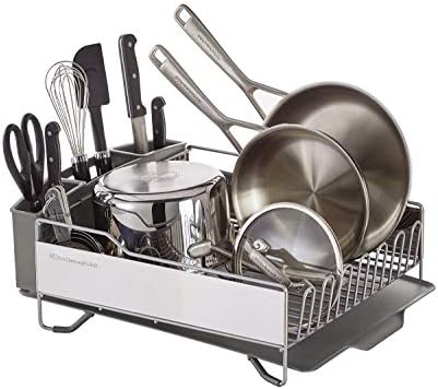 KitchenAid Large Capacity Dish Rack with OXO Good Grips SimplyTear Paper Towel Holder