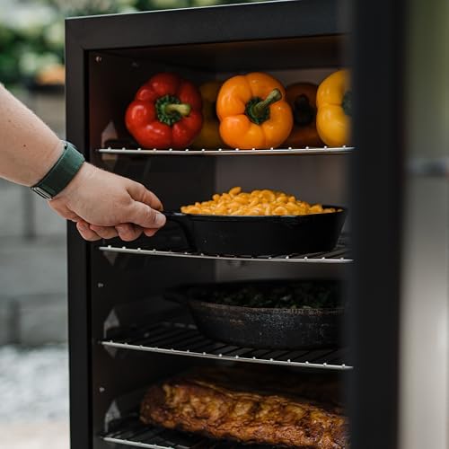 Masterbuilt® 30-inch Digital Electric Vertical BBQ Smoker with Side Wood Chip Loader, Chrome Racks and 710 Cooking Square Inches in Black, Model MB20071117