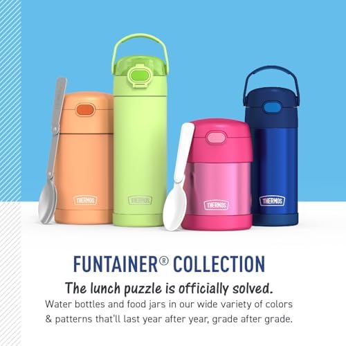 THERMOS FUNTAINER 16oz Plastic Bottle with Spout Lid, Navy