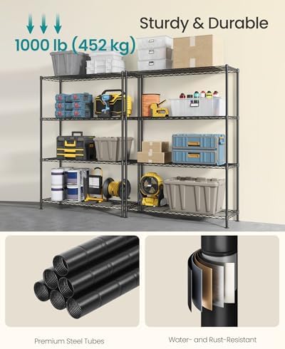 SONGMICS 4-Tier Bathroom Shelf, Storage Rack for Small Space
