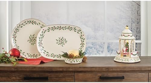 Lenox Holiday Porcelain Oblong Christmas Serving Platter