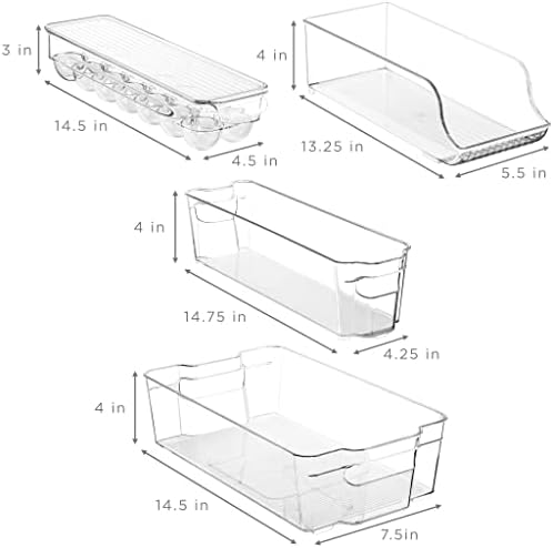 Sorbus Fridge Organizers and Storage Bins for Pantry & Fridge (8 Piece Set)