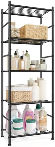 SONGMICS 5-Tier Shelving Unit, Steel Storage Rack, 11.8 x 15.7 x 56.7 Inch