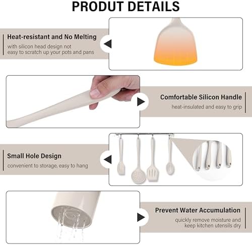 HaWare 11PCS Silicone Cooking Utensils Set, Kitchen Utensils with Holder
