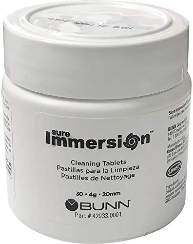 Bunn Tablet, Cleaning 1 Jar Sure Immersion
