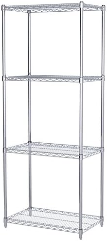 Akro-Mils AWP74UPRIGHT 74-Inch NSF Certified Industrial Grade Chrome Wire Shelf System Upright Leg Post Poles, (4 Pack), Silver