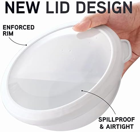COOK WITH COLOR Mixing Bowls with TPR Lids - 12 Piece Plastic Nesting Bowls Set includes 6 Prep Bowls and 6 Lids, Microwave Safe Mixing Bowl Set (Mint)