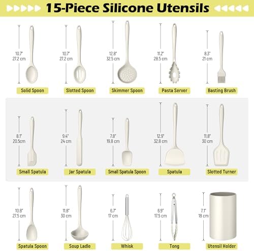 Homikit Kitchen Utensils Set, 15pcs Silicone Cooking Utensil with Holder