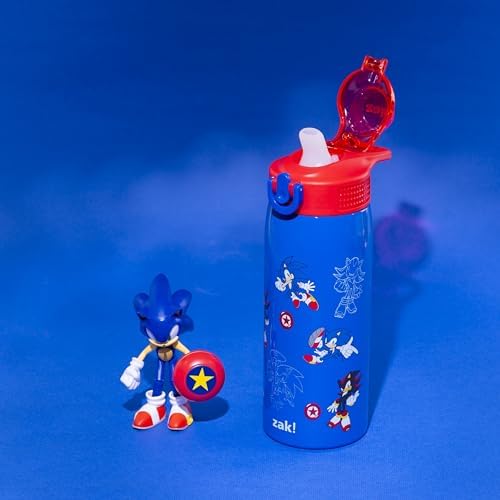 Zak Designs Sonic the Hedgehog Sage 19oz Leak-Proof Straw Kids Water Bottle
