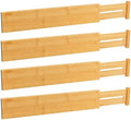 Utoplike Kitchen Drawer Divider, Expandable Bamboo Drawers Organizer 3.2" H