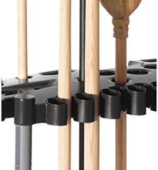 Rubbermaid Garage Tool Tower Rack Easy to Assemble Wheeled Organizes up to 40 Long-Handled Tools/Rakes/ Brooms/Shovles in Home/House/Outdoor/Shed Black