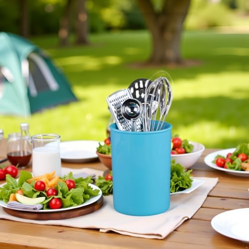 Reston Lloyd Calypso BasicsMultipurpose Cookware Storage Crock, Kitchen Countertop & Office Desk Organization, Durable & Food Safe BPA-Free Plastic, Aqua-Blue