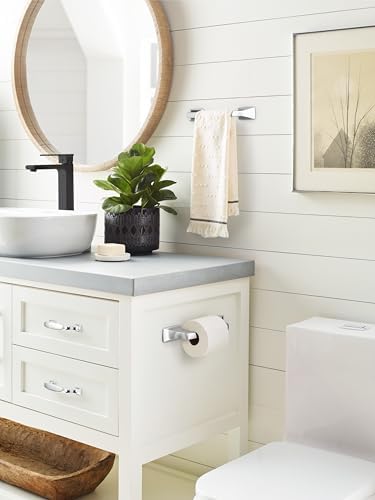 Amerock Highland Ridge Chrome 9 inch (229 mm) Center-to-Center Towel Bar, BH3601526