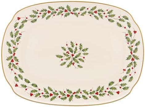 Lenox Holiday Porcelain Oblong Christmas Serving Platter