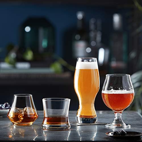 Libbey Craft Brews Classic Belgian Beer Glasses, Stemmed, Dishwasher Beer Glass Set of 4, 16 Oz, Tall Tulip Glasses for Belgian Ale, Lager and More