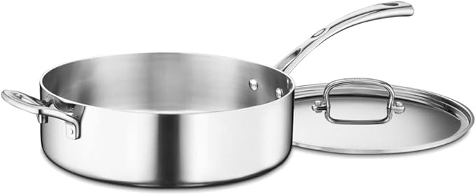 Cuisinart FCT33-28H French Classic Tri-Ply Stainless 5-1/2-Quart Saute Pan - Image 2