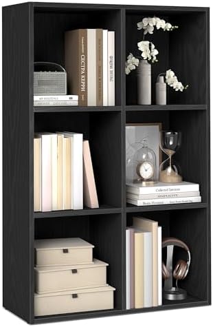 VASAGLE Bookshelf, 6 Cubes Storage Organizer, 25.8 x 9.4 x 38.7 Inches
