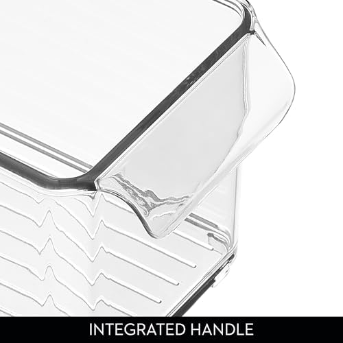 iDesign Stackable Fridge Storage Bin with Handle, Set of 6, Clear