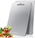 Titanium Cutting Board for Kitchen,100% Pure Titanium Cutting Board Non-Toxic Hygiene Dishwasher-Safe Food Grade Double Sided Metal Titanware Chopping Board for Meat,Fruit & Vegetables (12"L x 9"W)