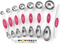 Spring Chef Dual Sided Magnetic Measuring Spoons Set of 8 for Kitchen, Pink