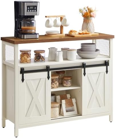 VASAGLE Buffet Cabinet, Coffee Bar with 2 Sliding Barn Doors