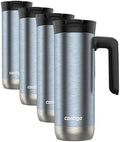 Contigo Superior 2.0 Stainless Steel Travel Mug 20oz with Handle | Leak-Proof Lid | Double-Wall Insulation | Dark Ice | Pack of 4