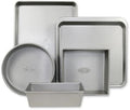 USA Pan Bakeware Aluminzed Steel 5-Piece Set Half, Cookie Sheet, Loaf, Square, Round Cake Pan