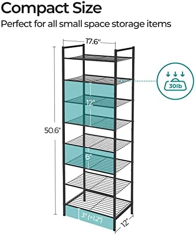 SONGMICS 8-Tier Metal Shoe Rack, Vertical Shelf, Holds up to 18 Pairs