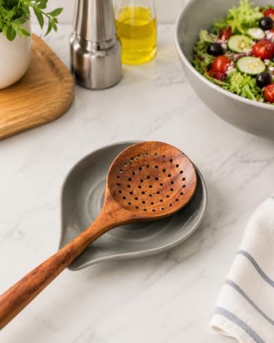 LAUCHUH Spoon Rest, Ceramic Spoon Holder for Stove Top Large Spatula Holder