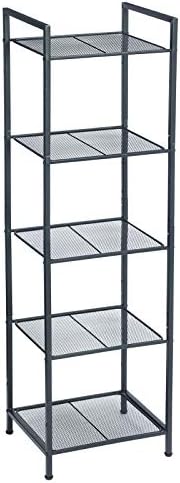 SONGMICS 5-Tier Storage Rack, Bathroom Shelf, Extendable Plant Stand