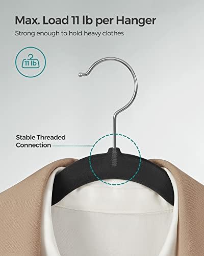 SONGMICS Velvet Hangers 20 Pack, Non-Slip Clothes Hangers, Space-Saving