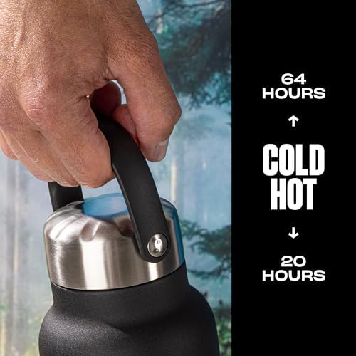 S'well Recycled Stainless Steel Explorer with Insulated Lid and Handle, 40oz, Onyx, Triple Layered Vacuum Insulated Containers Keeps Drinks Cold for 54 Hours and Hot for 12