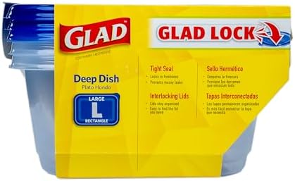 Glad GladWare Deep Dish Food Storage Containers, 64 Oz, 3 Count, 6-Pack