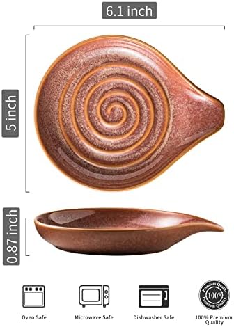 LAUCHUH Spoon Rest for Stove Top, Ceramic Spoon Holder for Kitchen Counter