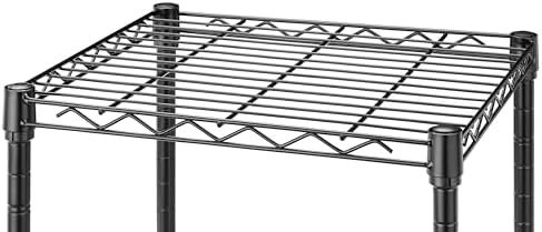Whitmor 2 Tier Metal Storage Shelves, Heavy Duty Shelf with Basket, 350 lbs Capacity per Shelf, 700 lbs Total, Home Organizer for Kitchen, Garage, Bathroom, 15" L x 14" W x 15" H, Black