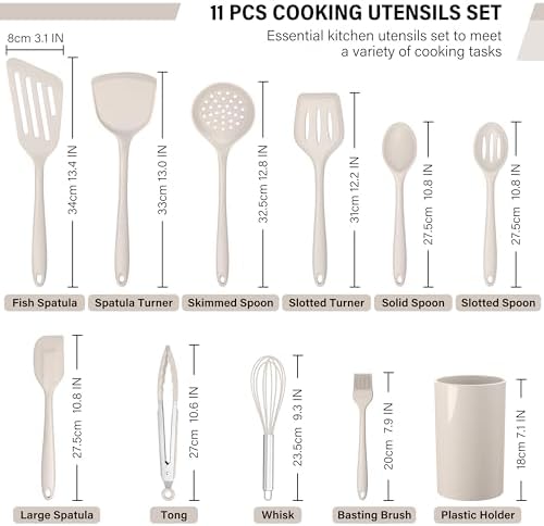 HaWare 11PCS Silicone Cooking Utensils Set, Kitchen Utensils with Holder