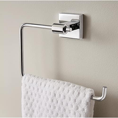 Franklin Brass Maxted (1-Pack) Hand Towel Holder Polished Chrome Towel Racks for Bathroom Wall Square Towel Ring Holder for Bath Towel Hanger for Kitchen, Bathroom Accessories MAX46-PC