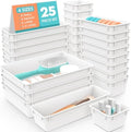 25 PCS Plastic Drawer Organizer Set, Makeup Organizers and Storage Bins