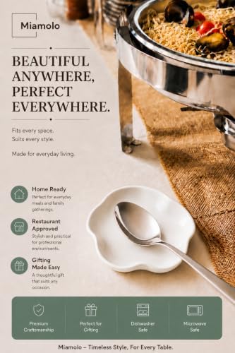 Miamolo Cute Spoon Rest for Stove Top, Ceramic Spoon Holder for Kitchen Counter, 5.3 Inches Coffee Spoon Holder Utensil Rest for Kitchen Gadget Cooking Gift Housewarming Wedding,Kitchen Decor, White