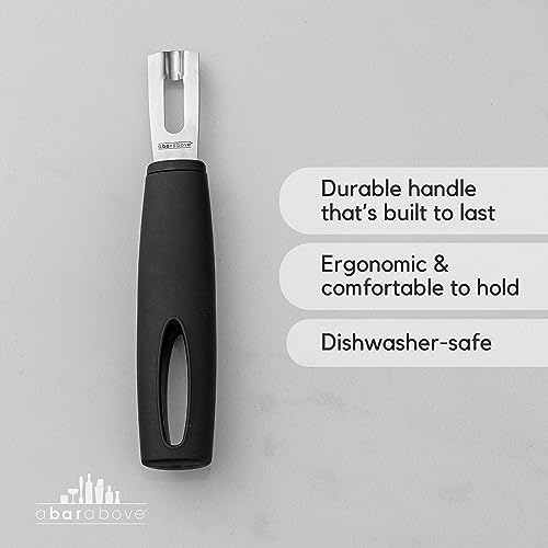 A Bar Above Premium Quality Channel Knife, Stainless Steel, White Handle, Garnish for Cocktail Mixers, Lemon Zester, and Fruit Peeler, Professional-Grade Bar Accessory, Durable Citrus Knife, Pack of 2