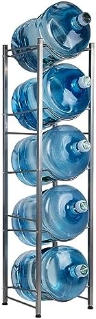Mind Reader 5 Gallon Water Jug Stand, Water Bottle Holder, Water Cooler Stand, Rack, Metal, 13.5"L x 13.5"W x 54"H, Silver