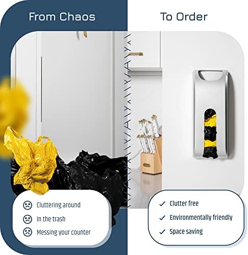 Wall-Mounted Plastic Bag Holder & Grocery Bag Organizer / Dispenser