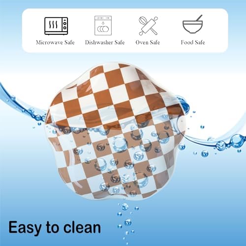 Miamolo Checkered Spoon Rest for Kitchen Counter, Holds Cooking Utensils